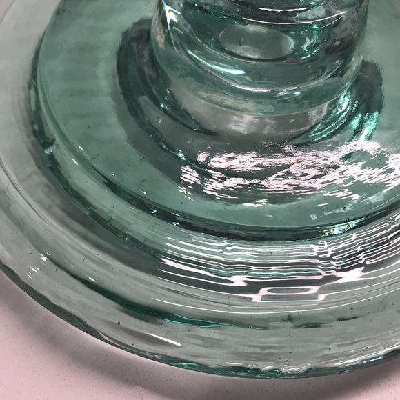 Recycled Vintage Green Glass Single Taper Candleholder - Picture 8 of 11